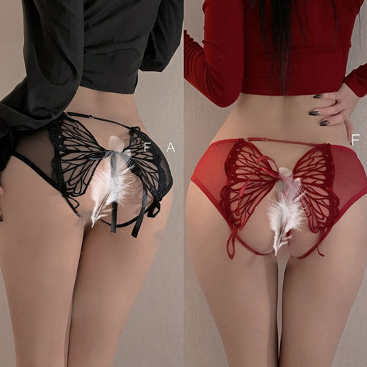 Lace panties female low waist butterfly