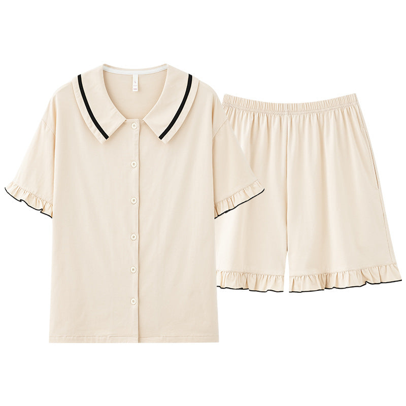 Pure cotton short sleeved cardigan set 80020